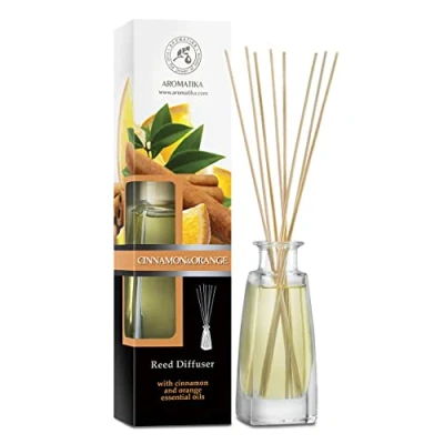 Imagen de Difusores Aromáticos Varillas Canela y Naranja con Aceites Esenciales 100ml de Aromas Difusor Perfumado Ambientador Rattan Fragancia para Habitación