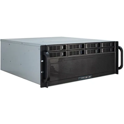 Imagen de Inter Tech 4U 4408 Estante Negro, Plata Caja de Ordenador (Estante, Servidor, Acero, Plata, ATX,EATX,EEB,Mini ITX,uATX, 4U)
