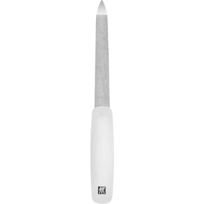Imagen de ZWILLING Lima de uñas (revestimiento zafiro, punta pulida para limpieza uñas, grano grueso y fino, 160 mm), color blanco