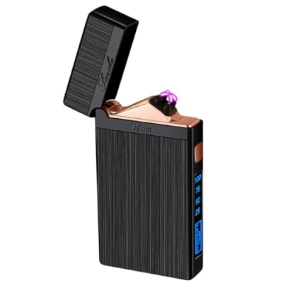 Imagen de Mechero Eléctrico, Encendedor Electrico Usb, Usb Recargable Electrico, Doble Arco Y Resistente Al Viento Para Vela, Estufa,Barbacoa,Camping(No Hay Gasolina)