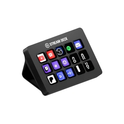 Imagen de Elgato Stream Deck MK.2 Controlador de estudio, 15 teclas macro, activa acciones en apps y software como OBS, Twitch, ​YouTube otros, funciona Mac PC, Color Negro