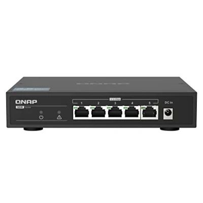 Imagen de QNAP QSW 1105 5T, negociación automática de 5 Puertos 2,5 Gbps (2,5 G/1 G/100 M), Interruptor no gestionado, chipset Broadcom Integrado