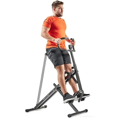 Imagen de Sunny Health &amp; Fitness Row N Ride Plus, máquina de Sentadillas asistidas Alta Resistencia, Resistencia Ajustable y Asiento Acolchado Grueso NO. 077PLUS