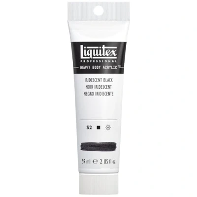 Imagen de Liquitex Acrílico Heavy Body pintura acrílica para bellas artes de cuerpo espeso calidad profesional, color negro iridiscente 59 ml