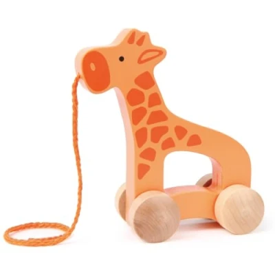 Imagen de Hape E0906 Giraffe Push and Pull Along Wooden Toy For 12 Months +