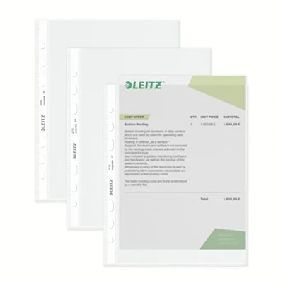 Imagen de Leitz Standard Fundas de plástico para documentos (DIN A5, 15 unidades, polipropileno), transparentes