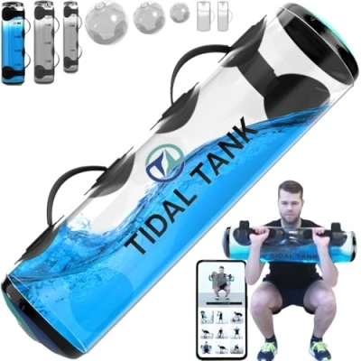 Imagen de Tidal Tank XL Bolsa de agua entrenamiento con peso, núcleo y equilibrio, equipo fitness estabilidad, tamaño 31,7 kg, azul