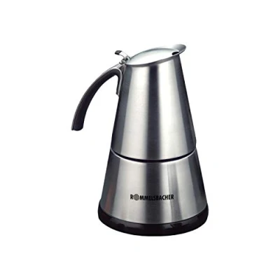Imagen de Rommelsbacher EKO 364/E Cafetera italiana para 2 4 tazas, 365 W, 230 V, 800 g, acero inoxidable 115 x 170 mm