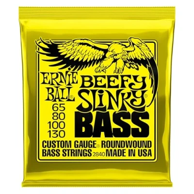 Imagen de Ernie Ball Beefy Slinky Cuerdas para bajo eléctrico, entorchado de níquel, calibre 65 130