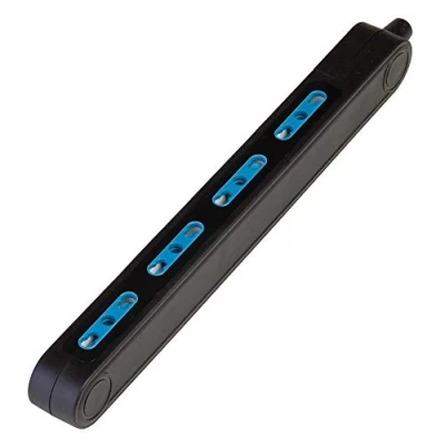 Imagen de POLY POOL PP2422.2X Ladrón Multitoma Eléctrico SPAZIOZERO 3500W 4 Tomas Bivalentes 10/16A 2P+T Superslim 23mm con Ojales para Fijación en Pared Negra Sin Cable