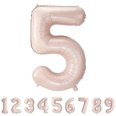 Imagen de Globos de Cumpleãnos 5 Rosa,101 CM Globo Numeros Gigantes Grandes Decoracion,Globo Numero 5,Globos Niño Niña Adultos,Vuelan con Helio