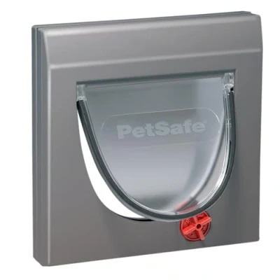 Imagen de PetSafe Staywell Classic, Gatera con 4 Posiciones de Cierre, Entrada y Salida, Instalación Fácil, Resistente, Túnel, Gris