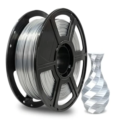Imagen de Flashforge filamento PLA de seda 1,75 mm, 1 kg, impresora 3D para 3D, color plateado