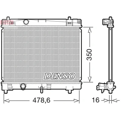 Imagen de DENSO DRM50103 Radiador, refrigeración del motor 479 349 16 TOYOTA: Yaris I Hatchback, II III Hatchback