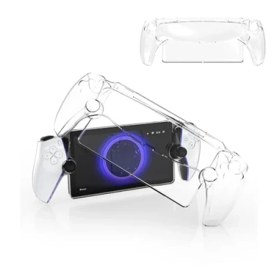 Imagen de QINOUK Transparente Funda para Sony Playstation Portal, [Shockproof] Rígida PC Anti Rayaduras Protectora Case Compatible con Portal