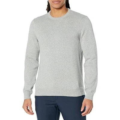 Imagen de Amazon Essentials Jersey de cuello redondo (Disponible en Tallas Grandes) Hombre, Gris Claro Mezcla, L