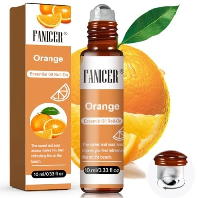 Imagen de Roll On Aceite Esencia, Esencial para Aromaterapia, Regalo de Perfume, Aliviar el estrés y relajar cuerpo la mente, Se puede llevar consigo, Naranja, 10ML