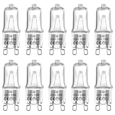 Imagen de liuchanghe Bombilla Halógena G9 25W 230V Regulable, Blanco Cálido 2800K Horno, Halógenas para Microondas, Cocina, paquete de 10