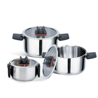 Imagen de Feel Maestro Cacerolas MR 3531 6 Negro Acero Piezas