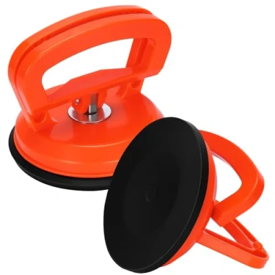 Imagen de Welsberg 2 Piezas Ventosas con Capacidad de Elevación 50kg, Elevador Vidrio, Cristales, Azulejos y Espejos, Vacío Potencia Elevación, diámetro 11.8 cm, naranja