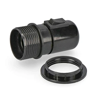 Imagen de EDM E44034 Portalamparas con Interruptor, Negro, E 27