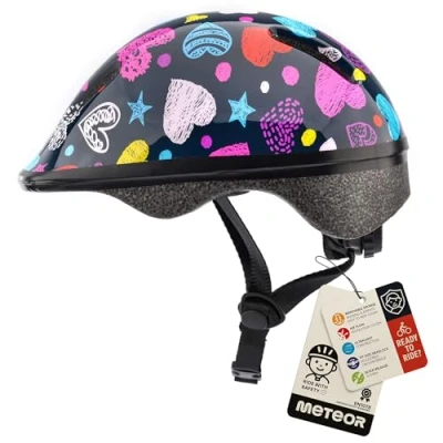 Imagen de Casco Bicicleta Bebe Helmet Bici Ciclismo para Niño Cascos Infantil Patinete Montaña BMX Carretera Skate Patines monopatines (XS 44 48 cm, Hearts)