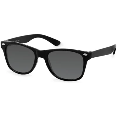 Imagen de styleBREAKER Gafas de sol Kids Nerd con montura plástico y lentes policarbonato, diseño clásico retro 09020056, color:Marco Negro/Vidrio gris tintado opaco
