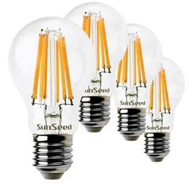 Imagen de SUNSEED 4x Bombilla Estándar Filamento LED E27 12W = 99W Blanco Cálido 2700K