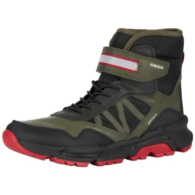 Imagen de Geox J FLEXYPER PLUS BOY, Barco Ankle para Niños, MILITARY/RED, 30 EU