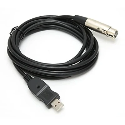 Imagen de Cable Adaptador de USB a XLR micrófono 2.0 Cables Conector para micrófonos Audio Estudio Grabar Karaoke Cantar 3M