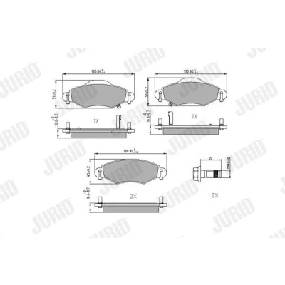 Imagen de JURID 572510J Juego de pastillas freno con avisador acústico desgaste accesorios TOYOTA: Yaris I Hatchback, Verso