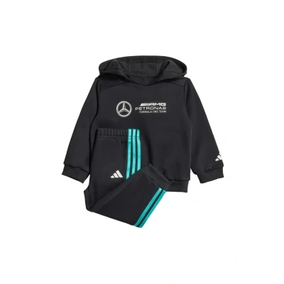 Imagen de adidas Performance AMG Petronas Formula ONE Jogger LONG Sleeve SET Chándal para niños, Talla: 3 6m, Black white