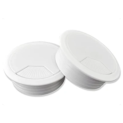 Imagen de 5 X Mprofi MT® Pasacables para Escritorio Organizador de Muebles Oficina Plástico Salida Cables Caja Ø60mm Redondo Blanco