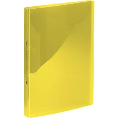 Imagen de Kangaro Carpeta de anillas (formato DIN A4, 2 16 mm, O Mecánica, espalda 20 mm), color amarillo transparente