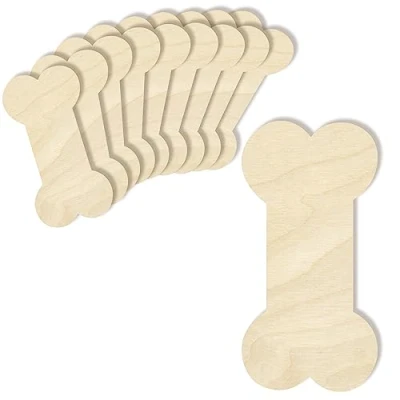 Imagen de Creative DECO 10 x Formas Grandes de Huesos para Perro Recortes Madera Contrachapada 15 7,5 cm sin Pintar Manualidades, Bricolaje, Pintar, Decorar, Regalar y Decoupage