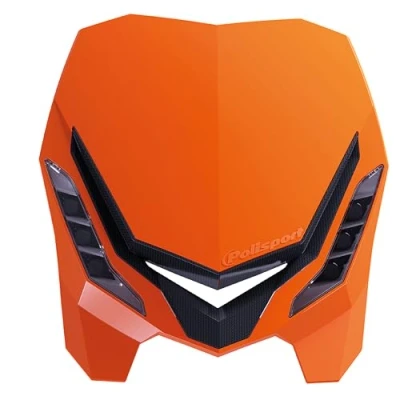 Imagen de Polisport 8670800006 Faro delantero E BLAZE de fibra carbono con lámpara LED compatible todos los modelos motocross/enduro en color naranja
