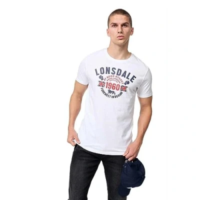 Imagen de Lonsdale Fintona Camiseta, Blanco/Negro, M para Hombre