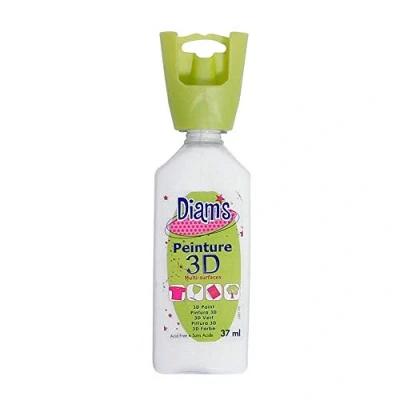 Imagen de DIAM&#039;S Pintura 3D para todos los soportes, color blanco brillante, 37 ml