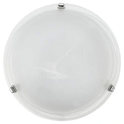 Imagen de Eglo Salome lámpara de techo 1 foco, clásica para salón metal y cristal alabastro, cocina en color cromo, blanco, pasillo con casquillo E27, diámetro 30 cm