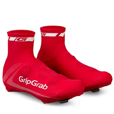 Imagen de GripGrab Cubrezapatillas RaceAero Lightweight Ciclismo de Carretera Contrarreloj Aero Ligeros Transpirables para Verano Cubrebotas, Adultos Unisex, Rojo, Talla única