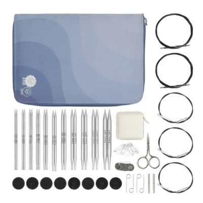 Imagen de KnitPro Nova Set de Agujas Intercambiables Pares Circulares 11 x 13 cm con Accesorios Regal para Principiantes, Profesionales y Regalo
