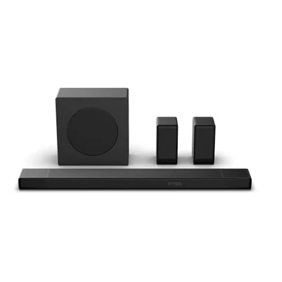 Imagen de Hisense AX5140Q Barra de Sonido 5.1.4, 600W, 13 Altavoces, Subwoofer y Altavoces Traseros inálambricos, Calibración automática la habitación