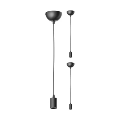 Imagen de ledscom.de 3 pzas. lámpara colgante DORI, negro mate, 1x E27 max. 60W