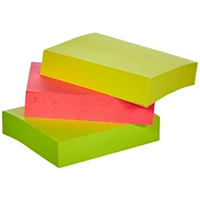 Imagen de Post It 6812 1 Pack de 3 blocs notas adhesivas, 38 x 51 mm, color multicolor (fucsia eléctrico / naranja amarillo verde Neón azul)