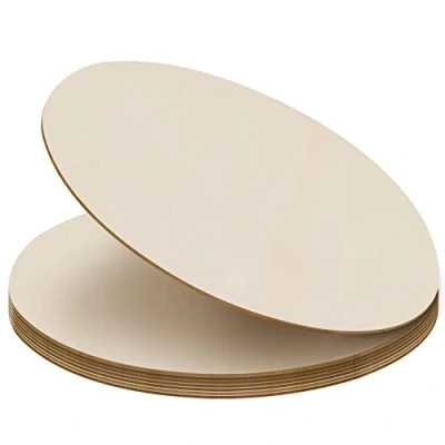 Imagen de Belle Vous 8 Pack Wooden Unfinished Round Circles 30cm/11.81 Inches with 3mm Thickness Plain Natural Blank Wood Discs Slices Cutouts for Crafts, Sign Plaque, Home Decorations and Ornaments