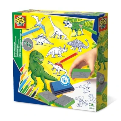 Imagen de SES Creative Set de estampación dinosaurios SES, multicolor (14919) , color/modelo surtido