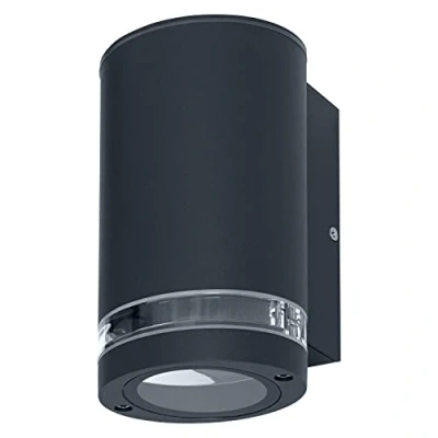 Imagen de LEDVANCE LED Wandleuchte für 1x GU10 Leuchtmittel, Design Leuchte Aussen, 1 seitige indirekte Beleuchtung mit dursichtigem Ring, aus Aluminium in dunkelgrau, ENDURA BEAM GAP Wall Down