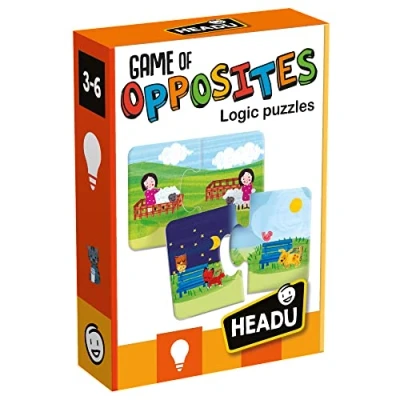 Imagen de Headu Italia Game of Opposites Juego Educativo Infantil Stem niñas Entre 3 y 6 años. Desarrollo del Pensamiento lógico por comparación, Multicolor (IT20805)