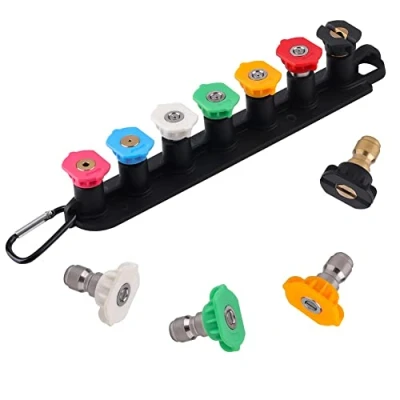 Imagen de Ghulumn Juego de puntas para boquillas hidrolimpiadora, accesorios soporte boquilla 11 rociado, conector 1/4 pulgada