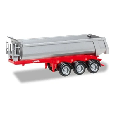 Imagen de herpa Carnehl Semi Remolque Volquete 3 Ejes Other License 076241 002 Round Body Trailer 3a, Modelos en Miniatura, Color Plata (076241 002)
